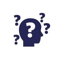 Confusion and uncertainty icon on white vector