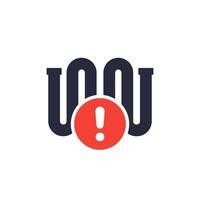 pipe with problem icon on white vector