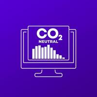 carbon neutral, co2 gas emissions reduction icon vector