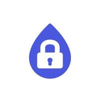 Water lock icon with a drop vector