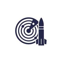 radar, ballistic missile detection icon on white vector