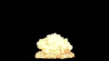 simulação do uma nuclear explosão em uma Sombrio fundo video