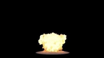 simulação do uma nuclear explosão em uma Sombrio fundo video