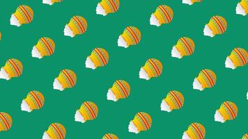 Animated loop pongal green background with pots video