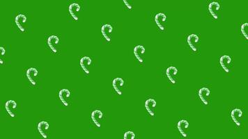 Animated loop green background with candy canes video
