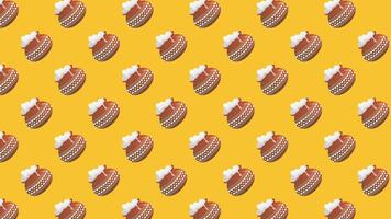 Animated loop pongal yellow background with pots video