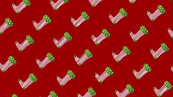 Christmas animated loop background red with socks video
