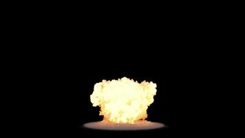 simulação do uma nuclear explosão em uma Sombrio fundo video