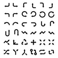 Directional arrows set. Set of black arrows isolated on white. Arrow icon set. Arrows collection. vector