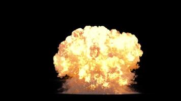 simulation of a nuclear explosion on a dark background video