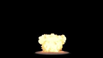 simulação do uma nuclear explosão em uma Sombrio fundo video
