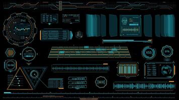 Animated HUD elements set for high-tech interface video