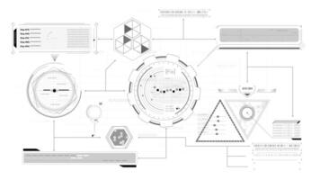 High-tech interface design with data processing animation video