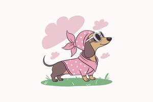 Heart Full of Dachshund vector