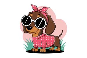 Fluff and Fun Dachshund vector