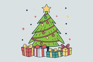 A Tree Full of Festive Wonders vector