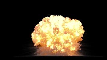 simulação do uma nuclear explosão em uma Sombrio fundo video