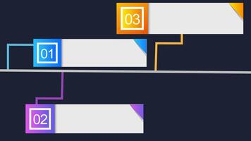 3 rectangle intro title box chart with gradient colors powerpoint presentation template. video