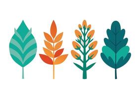 Handmade Illustrated Vectorize Leaf and Flower Seamless Pattern Design vector