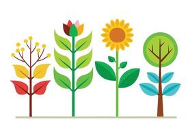 Handmade Colorful Illustrated Vectorize different shape Leaf and Floral Seamless Pattern Design vector