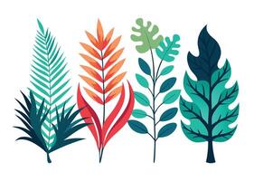 Handmade Colorful Illustrated Vectorize different shape Leaf and Floral Seamless Pattern Design vector