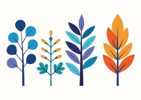 Colorful Illustrated Vectorize Leaf and Floral Seamless Pattern Design vector