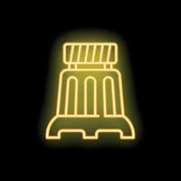 Glowing neon icon of a traffic barrier with stripes on top vector