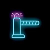 Neon barrier gate glowing on dark background vector