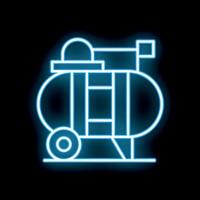 Blue glowing neon line air compressor being used for construction work vector