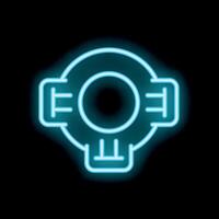 Neon style icon of a bathyscaphe exploring the ocean depths vector