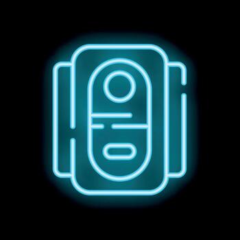 neón icono de intercomunicador sistema brillante en negro antecedentes vector