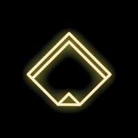 Neon yellow square with empty center glowing on black background vector