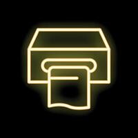 Glowing neon icon of atm for mobile banking app vector