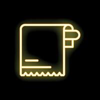 Glowing neon line medical prescription icon isolated on black background. illustration vector