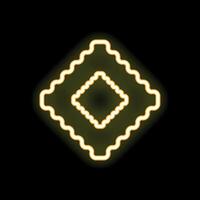 Neon yellow abstract geometric shape glowing in the dark vector