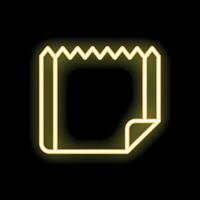 Neon yellow document icon glowing on black background vector
