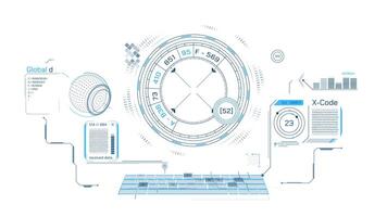 animação do alta tecnologia exibição Projeto para dados em processamento video