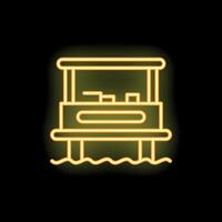Neon yellow floating bar sign on black background vector