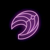 Glowing neon icon of salmon fish steak on black background vector
