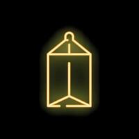 Neon sign of milk carton glowing on black background vector