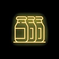 Neon sign featuring three bottles standing in a row vector