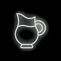 White neon sign showing a pitcher on a black background vector