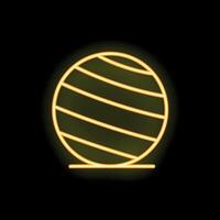 Neon fitness ball glowing on dark background vector