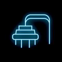 Neon sign of metal detector gate detecting metal object passing through vector