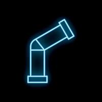 Glowing neon line pipe icon isolated on black background. illustration vector