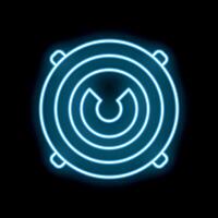 Blue neon glowing symbol representing an electric water pump vector