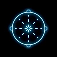 Neon blue clock shining in the dark vector