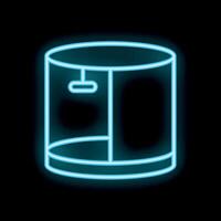Neon icon of a trash can shining on black background vector