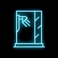 Neon icon of an x ray machine for medical imaging vector