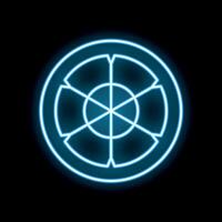 Blue neon circle glowing on a black background vector